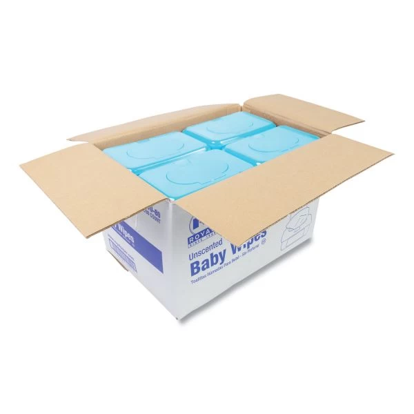 AmerCareRoyal Baby Wipes Tub, Unscented, White, 80/Tub, 12 Tubs/Carton 4 AmerCareRoyal Baby Wipes Tub, Unscented, White, 80/Tub, 12 Tubs/Carton - Image 4