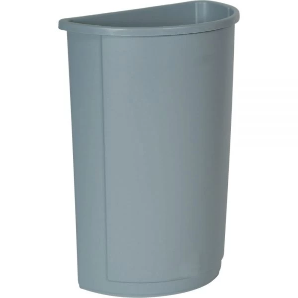 Rubbermaid Commercial Untouchable Half-Round Plastic Receptacle, 21 Gal, Plastic, Gray 2 Rubbermaid Commercial Untouchable Half-Round Plastic Receptacle, 21 Gal, Plastic, Gray - Image 2