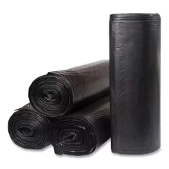 Inteplast Group Low-Density Commercial Can Liners, 60 Gal, 1.2 Mil, 38" X 58", Black, 10 Bags/Roll, 10 Rolls/Carton