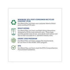 Heritage Eco Blend Max Can Liners, 40 To 45 Gal, 0.8 Mil, 40" X 46", Black, 25 Bags/Roll, 6 Rolls/Carton -Professional cleaning tool store a24e9fda7a039e31ffef31903d8cf786f8