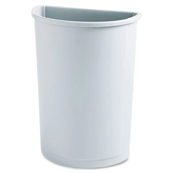 Rubbermaid Commercial Untouchable Half-Round Plastic Receptacle, 21 Gal, Plastic, Gray 1 Rubbermaid Commercial Untouchable Half-Round Plastic Receptacle, 21 Gal, Plastic, Gray