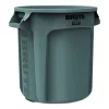 Rubbermaid Commercial Vented Round Brute Container, 10 Gal, Plastic, Gray