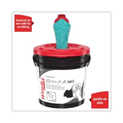 WypAll Power Clean ProScrub Pre-Saturated Wipes, 9.5 X 12, Citrus Scent, Green, 75/Bucket, 6 Buckets/Carton -Professional cleaning tool store a459203ca52fd4eb2a94619ee8b979d093