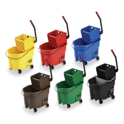 Rubbermaid Commercial WaveBrake 2.0 Bucket/Wringer Combos, Side-Press, 35 Qt, Plastic, Black -Professional cleaning tool store a4b57ca71b3fc500d5aac0f3390ca2aeb8