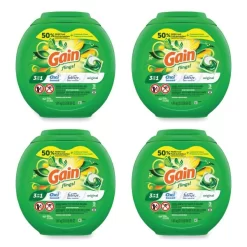 Gain Flings Detergent Pods, Original, 76 Pods/Tub, 4 Tubs/Carton