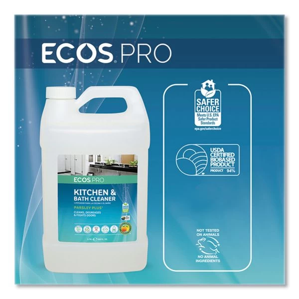 ECOS PRO Parsley Plus All-Purpose Kitchen & Bathroom Cleaner, Herbal Scent, 1 Gal Bottle 3 ECOS PRO Parsley Plus All-Purpose Kitchen & Bathroom Cleaner, Herbal Scent, 1 Gal Bottle - Image 3