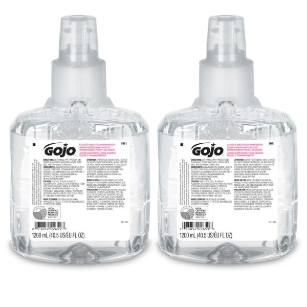 GOJO LTX-12 Clear & Mild Foam Hand Wash Soap, Unscented, 40 Oz, Case Of 2 Bottles 1 GOJO LTX-12 Clear & Mild Foam Hand Wash Soap, Unscented, 40 Oz, Case Of 2 Bottles