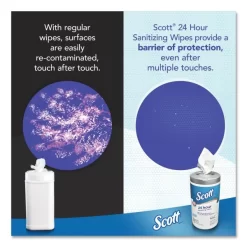 Scott 24-Hour Sanitizing Wipes, 1-Ply, 4.5 X 8.25, Fresh, White, 75/Canister, 6 Canisters/Carton 8 Scott 24-Hour Sanitizing Wipes, 1-Ply, 4.5 X 8.25, Fresh, White, 75/Canister, 6 Canisters/Carton -Professional cleaning tool store a9b96c6049efa232e7695ef38244986b64