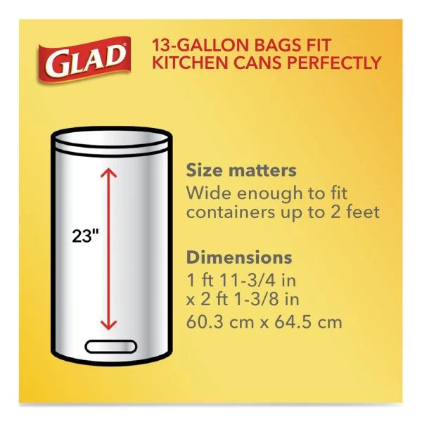 Glad 13-gal ForceFlexPlus Drawstring Bags, White, Large Size, 13 Gallons, 40/Box, 6/Carton 7 Glad 13-gal ForceFlexPlus Drawstring Bags, White, Large Size, 13 Gallons, 40/Box, 6/Carton - Image 7