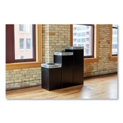 Safco Public Square Recycling Receptacles, Can Recycling, 37 Gal, Steel, Black -Professional cleaning tool store ac5a79e92665a216086dbdadc560cbb828