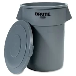 Rubbermaid Commercial BRUTE Self-Draining Flat Top Lids For 55 Gal Round BRUTE Containers, 26.75" Diameter, Gray -Professional cleaning tool store ad26525bd2019fd81ab6818907c81dbac4