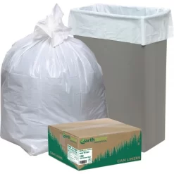 Earthsense Commercial Linear-Low-Density Recycled Tall Kitchen Bags, 13 Gal, 0.85 Mil, 24" X 33", White, 15 Bags/Roll, 10 Rolls/Box -Professional cleaning tool store ae2fde1085887f1b4575cc463c8b5d510d