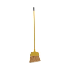 Boardwalk Corn Fiber Angled-Head Lobby Brooms, 55" Handle, Yellow, 12/Carton
