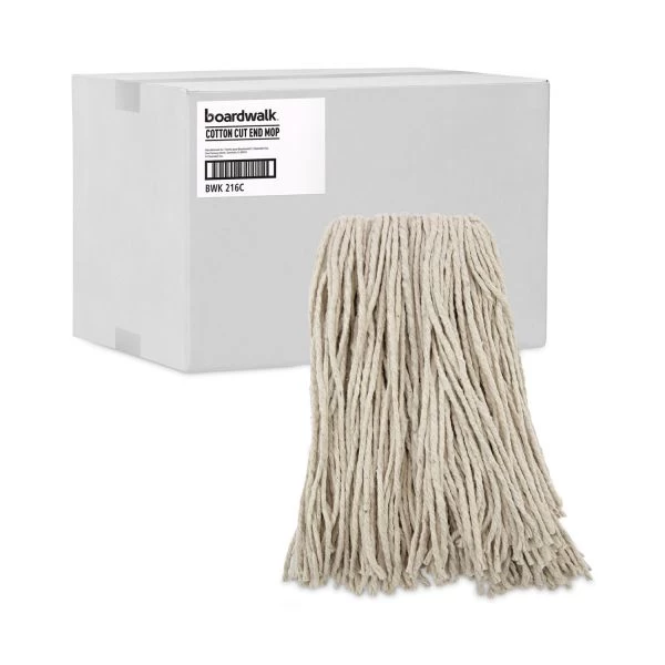 Boardwalk Premium Cut-End Wet Mop Heads, Cotton, 16oz, White, 12/Carton 2 Boardwalk Premium Cut-End Wet Mop Heads, Cotton, 16oz, White, 12/Carton - Image 2