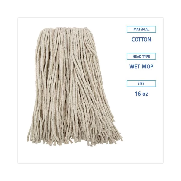 Boardwalk Premium Cut-End Wet Mop Heads, Cotton, 16oz, White, 12/Carton 7 Boardwalk Premium Cut-End Wet Mop Heads, Cotton, 16oz, White, 12/Carton - Image 7