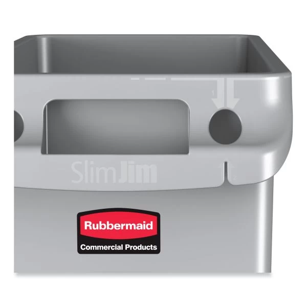 Rubbermaid Commercial Slim Jim With Venting Channels, 23 Gal, Plastic, Gray 6 Rubbermaid Commercial Slim Jim With Venting Channels, 23 Gal, Plastic, Gray - Image 6