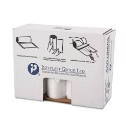 Inteplast Group High-Density Commercial Can Liners Value Pack, 60 Gal, 14 Microns, 38" X 58", Clear, 25 Bags/Roll, 8 Rolls/Carton -Professional cleaning tool store b2c528fd880de868d81f6fe1244c9b94e0