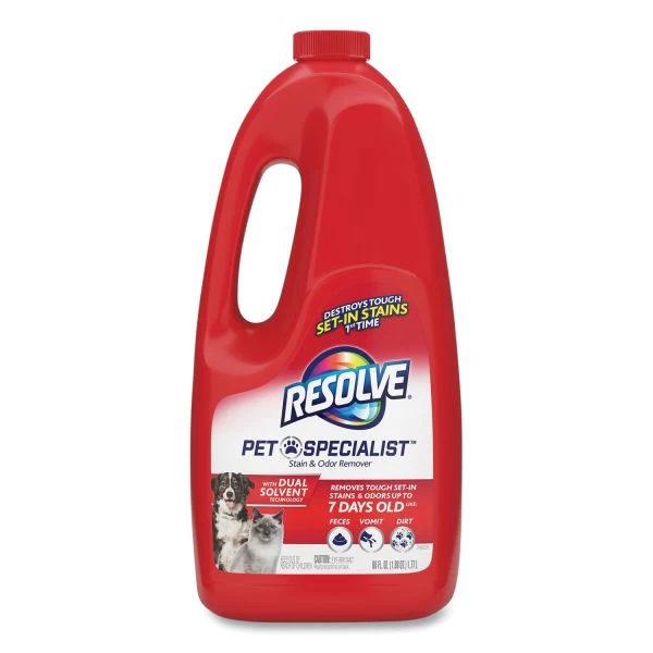 RESOLVE Pet Specialist Stain And Odor Remover, Citrus, 60 Oz Refill Pour Bottle, 4/Carton 1 RESOLVE Pet Specialist Stain And Odor Remover, Citrus, 60 Oz Refill Pour Bottle, 4/Carton