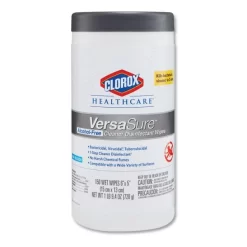 Clorox Healthcare VersaSure Cleaner Disinfectant Wipes, 1-Ply, 6.75 X 8, Fragranced, White, 150 Towels/Canister
