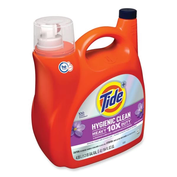 Tide Hygienic Clean Heavy 10x Duty Liquid Laundry Detergent, Spring Meadow, 154 Oz Bottle, 4/Carton 3 Tide Hygienic Clean Heavy 10x Duty Liquid Laundry Detergent, Spring Meadow, 154 Oz Bottle, 4/Carton - Image 3