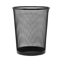 Universal Mesh Wastebasket, 18 Qt, Steel Mesh, Black