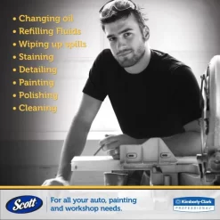 Scott Shop Towels, Standard Roll, 1-Ply, 9.4 X 11, Blue, 55/Roll, 30 Rolls/Carton -Professional cleaning tool store baaa37a1ac362eb69e309661066366ce87