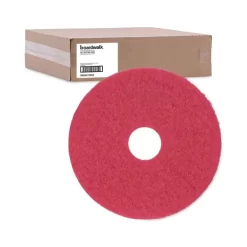 Boardwalk Standard Buffing Floor Pads, 15" Diameter, Red, 5/Carton -Professional cleaning tool store bb27f2d3a03dc5d2400c9087d56f488854