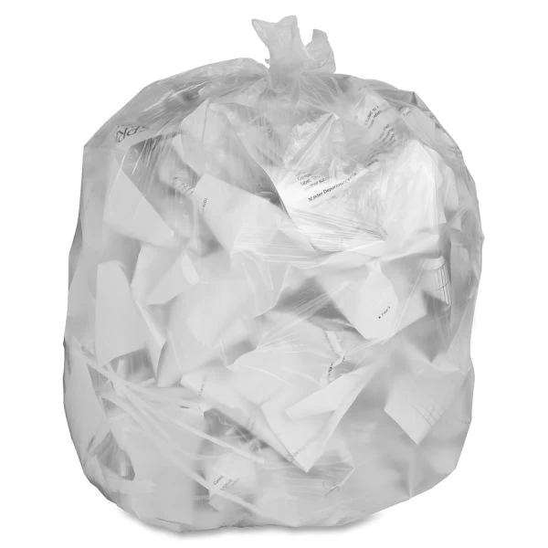 Genuine Joe 33 Gallon Trash Bags, Clear, High-Density, 9 Micron Thickness, 500/Carton 1 Genuine Joe 33 Gallon Trash Bags, Clear, High-Density, 9 Micron Thickness, 500/Carton