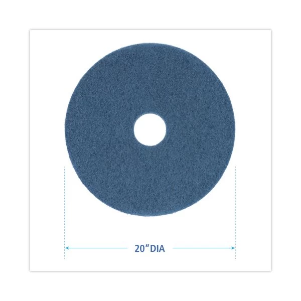 Boardwalk Standard Scrubbing Floor Pads, 20" Diameter, Blue, 5/Carton 2 Boardwalk Standard Scrubbing Floor Pads, 20" Diameter, Blue, 5/Carton - Image 2