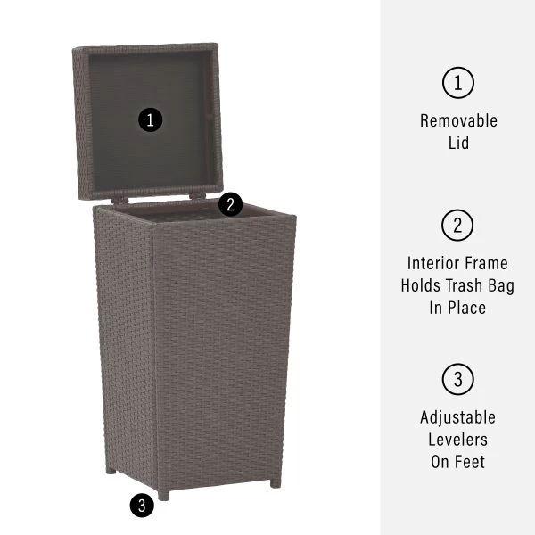 Palm Harbor Outdoor Wicker Trash Bin 5 Palm Harbor Outdoor Wicker Trash Bin - Image 5