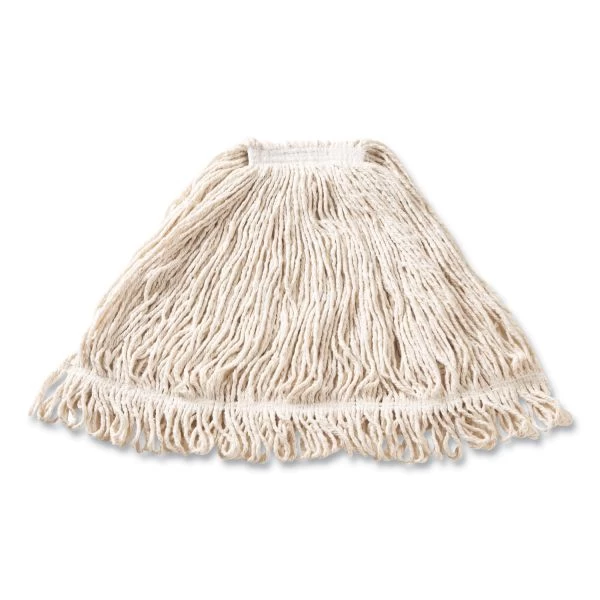 Rubbermaid Commercial Super Stitch Blend Mop Head, Large, Cotton/Synthetic, White, 6/Carton 4 Rubbermaid Commercial Super Stitch Blend Mop Head, Large, Cotton/Synthetic, White, 6/Carton - Image 4
