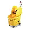 Rubbermaid Commercial WaveBrake 2.0 Bucket/Wringer Combos, Down-Press, 35 Qt, Plastic, Yellow