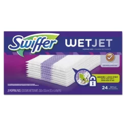 Swiffer WetJet System Refill Cloths, 11.3" X 5.4", White, 24/Box