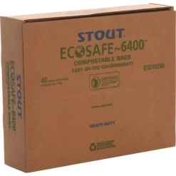 Stout By Envision EcoSafe-6400 Bags, 48 Gal, 0.85 Mil, 42" X 48", Green, 40/Box -Professional cleaning tool store c194bca81c16ac85a95b4c700352fe3260