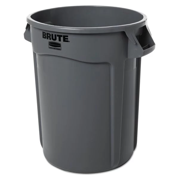 Rubbermaid Commercial Vented Round Brute Container, 32 Gal, Plastic, Gray 1 Rubbermaid Commercial Vented Round Brute Container, 32 Gal, Plastic, Gray