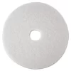 3M Low-Speed Super Polishing Floor Pads 4100, 27" Diameter, White, 5/Carton