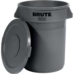Rubbermaid Commercial BRUTE Self-Draining Flat Top Lid, For 32 Gal Round BRUTE Containers, 22.25" Diameter, Gray -Professional cleaning tool store c360218c6b4e8e2e2467ac692b1dd20609