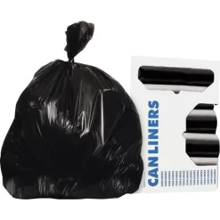 Heritage Coreless 45 Gallon Trash Bags, Black, High-Density, 22 Micron Thickness, 150/Carton