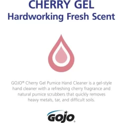 GOJO Cherry Gel Pumice Hand Cleaner, Cherry Scent, 1 Gal Bottle, 2/Carton -Professional cleaning tool store c5841b63930d414da1c1c03cf7b5d257d0