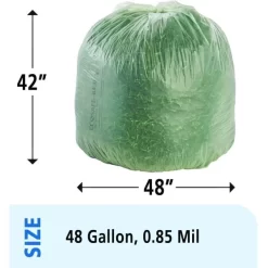 Stout By Envision EcoSafe-6400 Bags, 48 Gal, 0.85 Mil, 42" X 48", Green, 40/Box -Professional cleaning tool store c6e091c4b28527400c10d515c5e8fda110