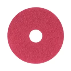 Boardwalk Standard Floor Pads, 13" Diameter, Red, 5/Carton