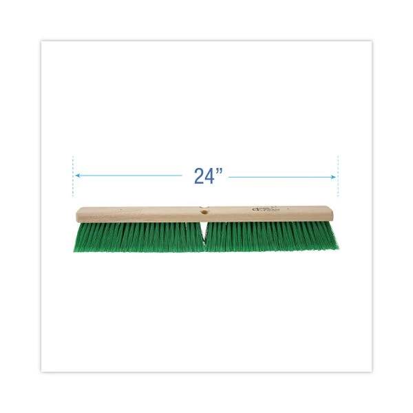 Boardwalk Floor Broom Head, 3" Green Flagged Recycled PET Plastic Bristles, 24" Brush 3 Boardwalk Floor Broom Head, 3" Green Flagged Recycled PET Plastic Bristles, 24" Brush - Image 3