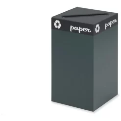 Safco Public Recycling Container, Square, Steel, 25gal, Green