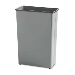 Safco Square And Rectangular Wastebasket, 88 Qt, Steel, Charcoal