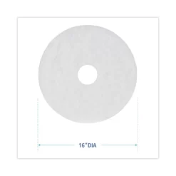 Boardwalk Standard Polishing Floor Pads, 16" Diameter, White, 5/Carton -Professional cleaning tool store cac5ee7529d56b46535ab85b3a6b8bfc4f