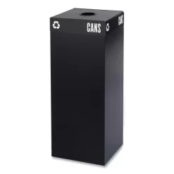 Safco Public Square Recycling Receptacles, Can Recycling, 37 Gal, Steel, Black