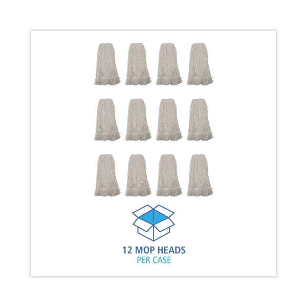 Boardwalk Pro Loop Web/Tailband Wet Mop Head, Rayon, 24oz, White, 12/Carton 8 Boardwalk Pro Loop Web/Tailband Wet Mop Head, Rayon, 24oz, White, 12/Carton - Image 8