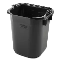 Rubbermaid Commercial Executive Heavy Duty Pail, 5 Qt, Plastic, Black, 9.3 X 7.5 X 8.5