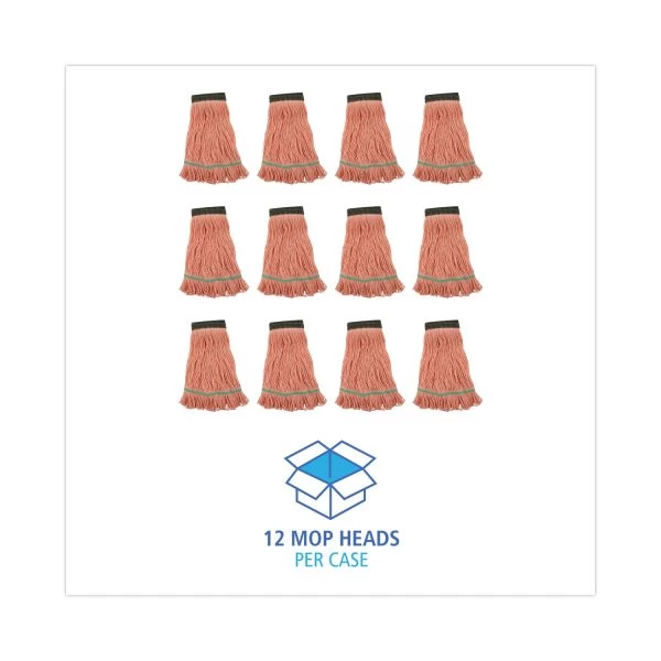 Boardwalk Super Loop Wet Mop Head, Cotton/Synthetic Fiber, 5" Headband, Medium Size, Orange, 12/Carton 9 Boardwalk Super Loop Wet Mop Head, Cotton/Synthetic Fiber, 5" Headband, Medium Size, Orange, 12/Carton - Image 9