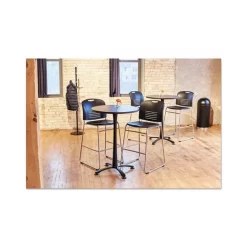 Safco Open-Top Dome Receptacle, Round, Steel, 15gal, Black -Professional cleaning tool store d117d4aa98ce62dd01b13e679403547eac